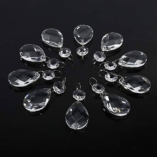 Tnfeeon 10pcs Clear Glass Crystal Prismen Kronleuchter Anhänger Lichttropfen, Handgefertigte Basteldekorationszubehör für DIY -Kristallleuchten Tnfeeon 10pcs Clear Glass Crystal Prismen Kronleuchter Anhänger Lichttropfen, Handgefertigte Basteldekorationszubehör für DIY -Kristallleuchten von Tnfeeon