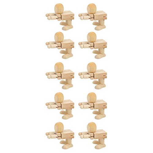 Tnfeeon 10pcs Unvollendete Hölzerne Roboterfiguren, Lustiger Flexibler Gelenkholz -Holz für Hausdekoration, Fotografie -Stütze Tnfeeon 10pcs Unvollendete Hölzerne Roboterfiguren, Lustiger Flexibler Gelenkholz -Holz für Hausdekoration, Fotografie -Stütze von Tnfeeon