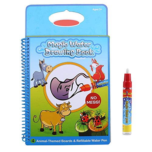 Tnfeeon Baby Zeichenbuch, Kinder Wiederverwendbare Magic Water Painting Zeichenbrett Early Learning pädagogisches Spielzeug Geburtstagsgeschenk für Junge Mädchen mit Magic Pen (Tiermuster) von Tnfeeon
