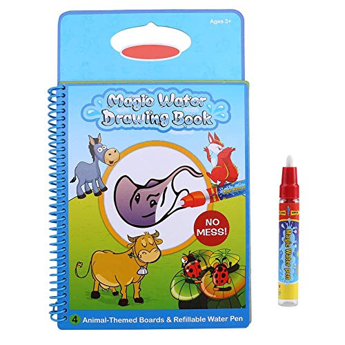 Tnfeeon Baby Zeichenbuch, Kinder Wiederverwendbare Magic Water Painting Zeichenbrett Early Learning pädagogisches Spielzeug Geburtstagsgeschenk für Junge Mädchen mit Magic Pen (Tiermuster) von Tnfeeon