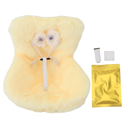 Tnfeeon Babypuppenautos Sitzverzierungen Luftentlüftungssicherheit mit Weichem Pelzigem Kissen für 10-17 cm Puppen Plüsch Spielzeugzubehör Display Träger (Yellow) von Tnfeeon