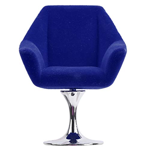 Tnfeeon Eleganter Mini -Fassiture -Sessel für 1:12 Puppenhaus Drehen Herdenstuhl Puppenhauszubehör (Blue) von Tnfeeon