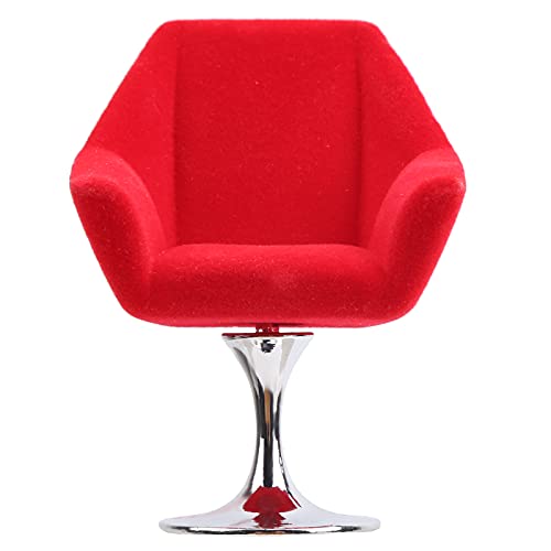 Tnfeeon Eleganter Mini -Fassiture -Sessel für 1:12 Puppenhaus Drehen Herdenstuhl Puppenhauszubehör (Rot) von Tnfeeon