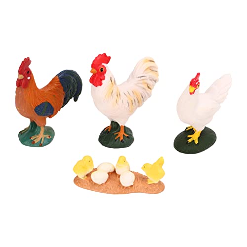 Tnfeeon Farm Animals Modell, SorgfäLtig Handbemalt, Klein, 4-Teilig, Ornament, Bauernhof-Huhn, Tierspielzeug mit Henne, Hahn, KüKen Zur PräSentation Tnfeeon Farm Animals Modell, SorgfäLtig Handbemalt, Klein, 4-Teilig, Ornament, Bauernhof-Huhn, Tierspielzeug mit Henne, Hahn, KüKen Zur PräSentation von Tnfeeon