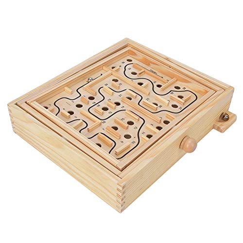Hölzernes Labyrinth Spielzeug Gehirntraining Brettspiel Puzzle Labyrinth Spiel Frühes Lernspiel für kleine Kinder von Tnfeeon