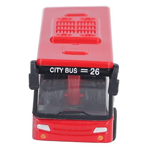 Tnfeeon Legierter Rotes Lebensechtiges Lebendiges Busmodell Spielzeug, Kleiner Tragbarer Fahrer Radbus Car Ornament Perfektes für 3+ Jahre Alt von Tnfeeon