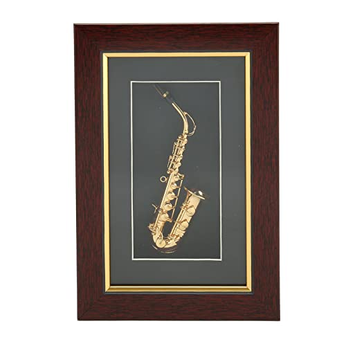 Tnfeeon Mini Saxophon Ornament Musikinstrument Dekor Lebendige Attraktive Dekorative Partikelbrettglas Metall Eleganter Stil für Geschenksammlung von Tnfeeon