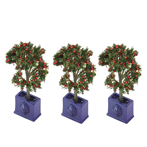 Tnfeeon Miniatur-Puppenhaus-Pflanzen, lichtbeständig, 1:12, Obstbaum-Modellharz für Puppenhaus-Dekoration von Tnfeeon