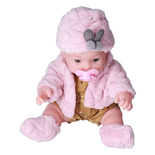 Tnfeeon Mode -Babypuppe für Geburtstag, 12 Zoll Wiedergeborenes Baby Realistisch mit Hellen Augen und Einem Passenden Hut, Waschbarer Kleidung (#3) von Tnfeeon