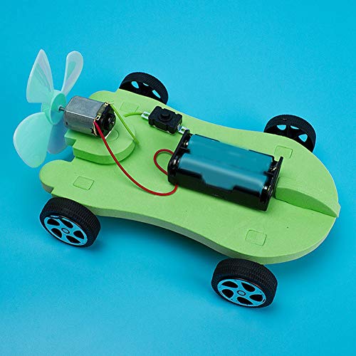 Tnfeeon Pädagogische Handgefertigte Do-it-Yourself-Windwagen-Kit Verbessert die Praktische Fähigkeiten, EIN Einfaches Gefühl der Zufriedenheit, Zufällige Farbe, Geeignet für, ABS + Eva-Material von Tnfeeon