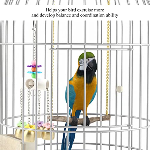 Tnfeeon Papagei Swing Toy Premium Material Lustiger Ort für Vogel, um zu Sotagieren Papageienklettern Klettern Glocken Haustier Spielzeug von Tnfeeon