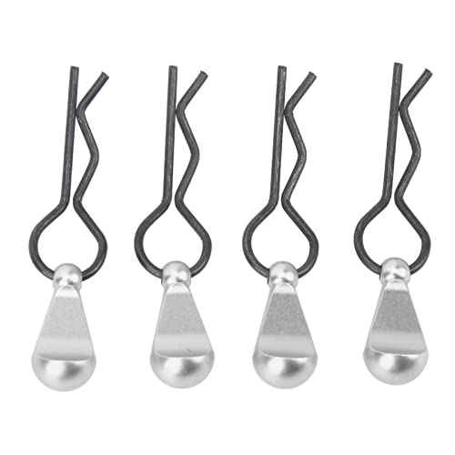 Tnfeeon RC Body Clip Assembly, 4 Heavy Duty Bend End Design für ein einfaches Entfernen der Stifte RC Body Clip R für 1/10 RC Car (Silber) von Tnfeeon
