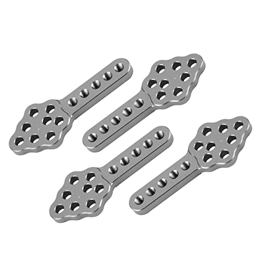 Tnfeeon RC Car Einstellbare Stoßdämpfer-Montageplatten-Set für 1/10 Crawler, Robuste Metall-Stoßdämpferhalterung Vorne und Hinten für Bastler, Schwarz/Farbe, 4-teilig (Ti-Farbe) von Tnfeeon