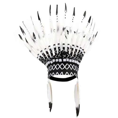 Tnfeeon Schwarze indische Frisur, indische Frisur im europäischen Stil, hochwertige Party-Requisiten, ideal für Kinder und Erwachsene, Party für Fotos (Black) von Tnfeeon