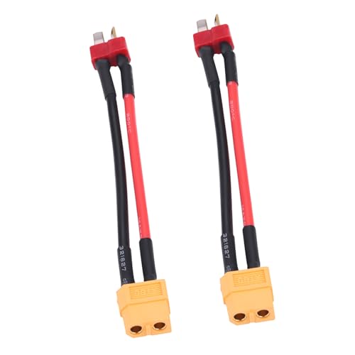 Tnfeeon Vielseitige 4Type to T Plug -Stecker -Anschlusskabel Heavy Duty 14AWG 10 cm RC Zubehör 2pcsset (T-Plug männlich zu XT60 Frauen) von Tnfeeon