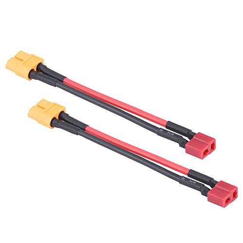 Tnfeeon Vielseitige 4Type to T Plug -Stecker -Anschlusskabel Heavy Duty 14AWG 10 cm RC Zubehör 2pcsset (T-Plug weiblicher Kopf, um XT60 Weibchen zu drehen) von Tnfeeon