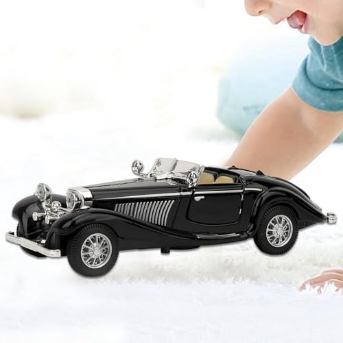Tnfeeon Vintage -Autospielzeug für, Viel Modell des Simulationsentzugsfahrzeugs, Langlebiges Legierungsmaterial mit Licht und Musik, Ideal für an Geburtstag, Weihnachten und Neujahr (Black) von Tnfeeon