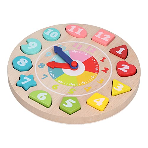 Wanduhr zum Sortieren von Formen, Babyblockuhr aus Buche, für die Früherziehung, Lernspielzeug für Kleinkinder Wanduhr zum Sortieren von Formen, Babyblockuhr aus Buche, für die Früherziehung, Lernspielzeug für Kleinkinder von Tnfeeon