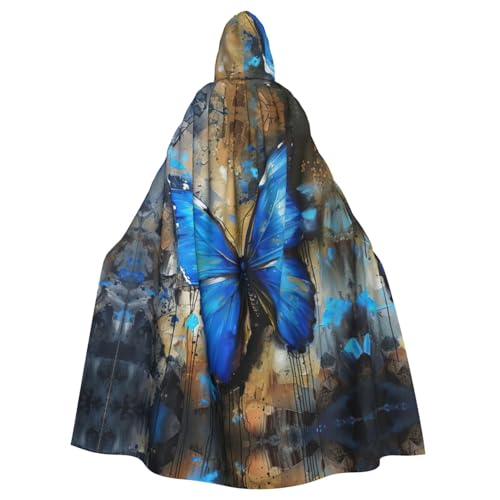 Tnnutp Blauer Schmetterlings-Umhang, Uni, mit Kapuze, für Halloween, Party, Cosplay, Kostüm, Umhang Tnnutp Blauer Schmetterlings-Umhang, Uni, mit Kapuze, für Halloween, Party, Cosplay, Kostüm, Umhang von Tnnutp