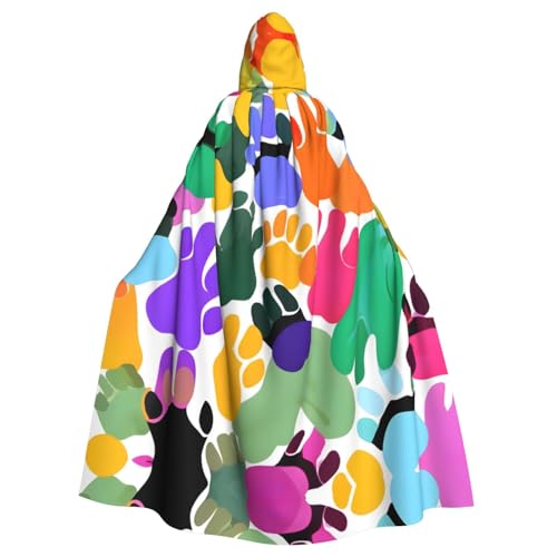 Tnnutp Buntes Hundepfoten-Umhang, Uni, mit Kapuze, für Halloween, Party, Cosplay, Kostüm, Umhang Tnnutp Buntes Hundepfoten-Umhang, Uni, mit Kapuze, für Halloween, Party, Cosplay, Kostüm, Umhang von Tnnutp