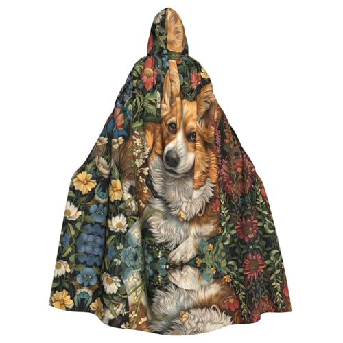 Tnnutp Corgi Kapuzenumhang mit Blumenmuster, Frühlingsgarten, Uni, volle Länge, für Halloween, Party, Cosplay, Kostüm, Umhang Tnnutp Corgi Kapuzenumhang mit Blumenmuster, Frühlingsgarten, Uni, volle Länge, für Halloween, Party, Cosplay, Kostüm, Umhang von Tnnutp