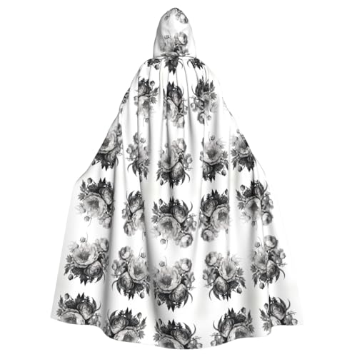 Tnnutp Kapuzenumhang mit Blumenmuster, Uni, volle Länge, für Halloween, Party, Cosplay, Kostüm, Umhang Tnnutp Kapuzenumhang mit Blumenmuster, Uni, volle Länge, für Halloween, Party, Cosplay, Kostüm, Umhang von Tnnutp