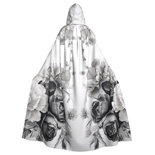 Tnnutp Kapuzenumhang mit Blumenmuster, Uni, volle Länge, für Halloween, Party, Cosplay, Kostüm, Umhang Tnnutp Kapuzenumhang mit Blumenmuster, Uni, volle Länge, für Halloween, Party, Cosplay, Kostüm, Umhang von Tnnutp