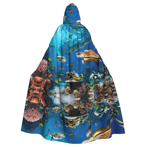 Tnnutp Meeresschildkröten-Umhang mit Kapuze, Uni, volle Länge, für Halloween, Party, Cosplay, Kostüm, Umhang Tnnutp Meeresschildkröten-Umhang mit Kapuze, Uni, volle Länge, für Halloween, Party, Cosplay, Kostüm, Umhang von Tnnutp