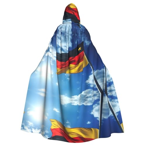 Tnnutp Umhang mit Deutschland-Flagge, Uni, mit Kapuze, für Halloween, Party, Cosplay, Kostüm, Umhang Tnnutp Umhang mit Deutschland-Flagge, Uni, mit Kapuze, für Halloween, Party, Cosplay, Kostüm, Umhang von Tnnutp
