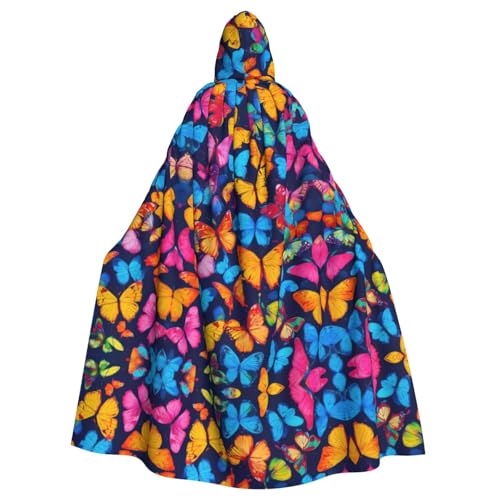 Tnnutp Umhang mit Kapuze, bunt, Schmetterling, Uni, volle Länge, Halloween, Party, Cosplay, Kostüm, Umhang Tnnutp Umhang mit Kapuze, bunt, Schmetterling, Uni, volle Länge, Halloween, Party, Cosplay, Kostüm, Umhang von Tnnutp