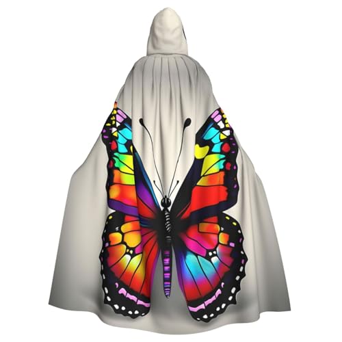 Tnnutp Umhang mit buntem Schmetterlingsmuster, Uni, mit Kapuze, für Halloween, Party, Cosplay, Kostüm Tnnutp Umhang mit buntem Schmetterlingsmuster, Uni, mit Kapuze, für Halloween, Party, Cosplay, Kostüm von Tnnutp