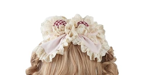 Tnxpumi Handgefertigter Lolita-Haarnadel, Haarnadel, Spitze, Schleife, Kopfschmuck, Cosplay, Kopfbedeckung (KC-Schleife, Haarband) von Tnxpumi