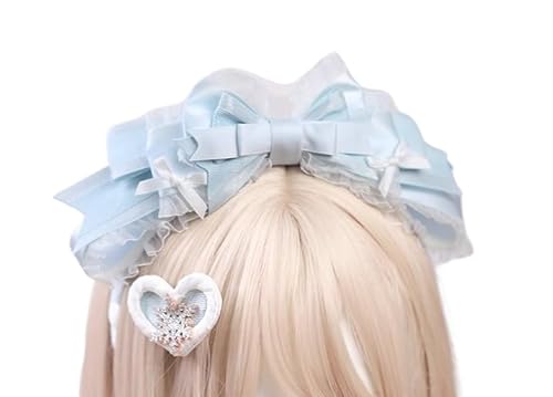Tnxpumi Handgefertigter Lolita-Weihnachts-Kopfschmuck mit Schleife, Kopfschmuck, Cosplay, Kopfbedeckung (Schleifen-Stirnband) von Tnxpumi