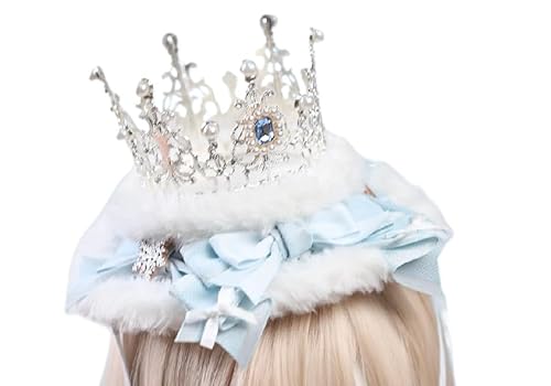 Tnxpumi Handgefertigter Lolita-Weihnachtshut mit Schleife, Kopfschmuck, Cosplay, Kopfbedeckung (Kronenhut (20 x 12 cm) von Tnxpumi
