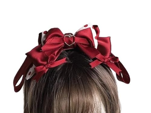 Tnxpumi Handgefertigtes Lolita-Schleifen-Stirnband, süße Fee, Seitenklammern, Haarspangen, Dienstmädchen-Kopfschmuck, Cosplay-Kopfbedeckung (Haarband) von Tnxpumi