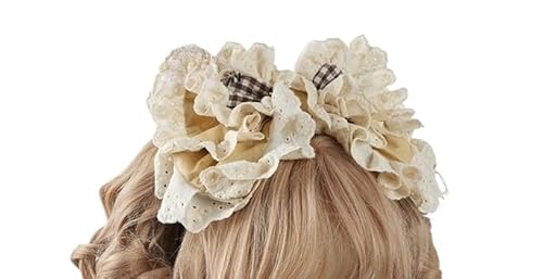 Tnxpumi Lolita handgefertigter Hut mit Spitze, Schleife, KC, Retro, Dienstmädchen, Kopfschmuck, Cosplay, Kopfbedeckung (Schleifen-Stirnband, 21–22 cm lang) von Tnxpumi