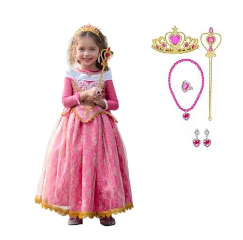 ToLaFio Prinzessin Aurora Kostüm für Mädchen Kleid Geburtstag Rollenspiel Dress Up Ballkleid von ToLaFio