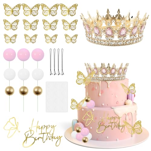 28 Stück Schmetterlinge Deko Torte DIY Tortendeko Geburtstag mit Krone, 3D-Schmetterling, Clip, Cake Topper Geburtstag für Geburtstagstorten, Hochzeitstorten, Babyparty-Torten 28 Stück Schmetterlinge Deko Torte DIY Tortendeko Geburtstag mit Krone, 3D-Schmetterling, Clip, Cake Topper Geburtstag für Geburtstagstorten, Hochzeitstorten, Babyparty-Torten von Toaboa
