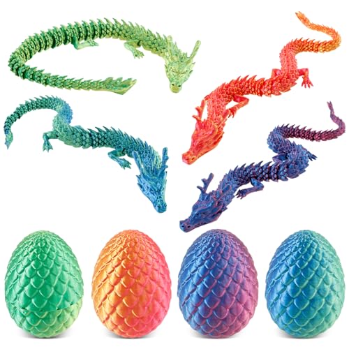 4 PCs 3D Printed Dragon Egg Creative 3D Dragon Spielzeug Multifunktionales Heimdekoration für Vorschuljungen Girl Office Auto 4 PCs 3D Printed Dragon Egg Creative 3D Dragon Spielzeug Multifunktionales Heimdekoration für Vorschuljungen Girl Office Auto von Toaboa