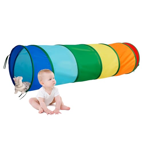 Spieltunnel 180cm Kindertunnel Polyestergewebe Weich, Sicher, Langlebig, Faltbar, Leicht Krabbeltunnel, Fördern Sie Den Muskelaufbau Tunnel für Kinder Kindergärten, Kindergärten, Gärten, Wohnzimmer von Toaboa