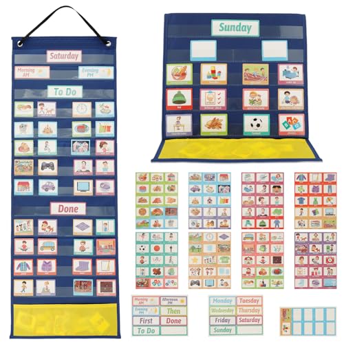Toaboa Der doppelseitige visuelle Zeitplan mit 144 Karte helle Farbe Easy Hanging Children Routine -Diagramm mit weichem Magnet für Tischplatten und Bodenplatzierung Toaboa Der doppelseitige visuelle Zeitplan mit 144 Karte helle Farbe Easy Hanging Children Routine -Diagramm mit weichem Magnet für Tischplatten und Bodenplatzierung von Toaboa