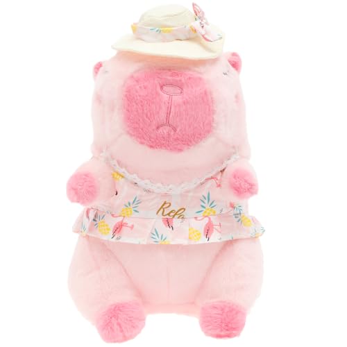Toaboa Wasserschwein Kuscheltier 30cm Stofftier mit Kleidung Abnehmbar Zart Hautfreundlich Flauschig Stylisch Wasserschwein Plüschtier für Weihnachten, Neujahr, Geburtstag (Rosa) von Toaboa