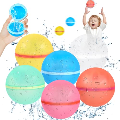 Toaren 6 Stück Wasserbomben Wiederverwendbar Wasserbomben Selbstschließend Wasserballons Bomben Silikon Wasserbomben Wasserspielzeug Pool Spielzeug Strandspielzeug für Sommer für Kinder Erwachsene Toaren 6 Stück Wasserbomben Wiederverwendbar Wasserbomben Selbstschließend Wasserballons Bomben Silikon Wasserbomben Wasserspielzeug Pool Spielzeug Strandspielzeug für Sommer für Kinder Erwachsene von Toaren