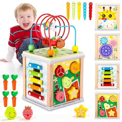 Toaren 7 in 1 Motorikwürfel Holz Baby,Aktivitätswürfel Montessori Baby Spielzeug Motorikwürfel Montessori Spielzeug ab 3 Jahr,Motorikwürfel Aktivitätswürfel aus Holz Jungen und Mädchen Geschenke 3 4 5 Toaren 7 in 1 Motorikwürfel Holz Baby,Aktivitätswürfel Montessori Baby Spielzeug Motorikwürfel Montessori Spielzeug ab 3 Jahr,Motorikwürfel Aktivitätswürfel aus Holz Jungen und Mädchen Geschenke 3 4 5 von Toaren