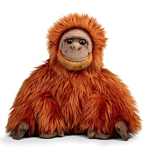 Animigos Plüschtier Orang Utan, Stofftier im realistischen Design, kuschelig weich, ca. 30 cm groß, Braun von Tobar