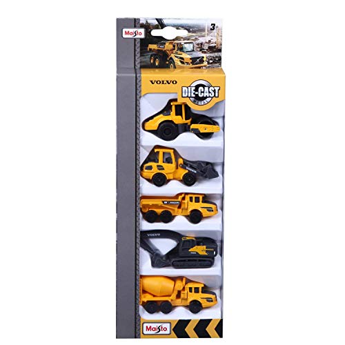Maisto M12375 1/72 Fresh Metal-Blister 5 camions de chantier Volvo Auto, gelb, zzzz-s Maisto M12375 1/72 Fresh Metal-Blister 5 camions de chantier Volvo Auto, gelb, zzzz-s von Maisto