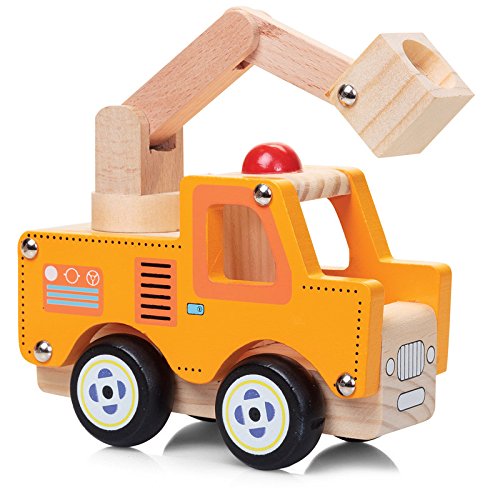 Tobar Kran-Wagen/Werkstatt-Wagen/Baustelle Holz-Spielzeug-Auto 13 cm lang von Tobar