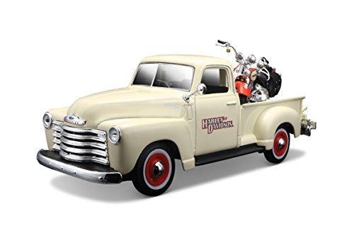 Tobar M32194 Harley-Davidson 1:24 Chevrolet 3100 Pickup mit FLSTS Heritage Springer Chevy, farblich Sortiert von Tobar