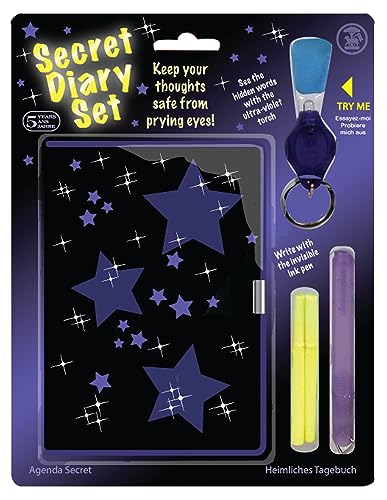 Tobar Secret Diary Set mit unsichtbarer Tinte Stift und UV-Taschenlampe, 145 cm von Tobar