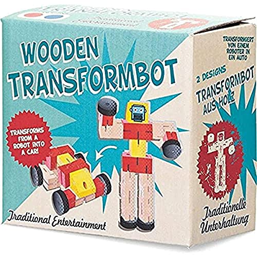 Wooden Transformbot - Transforms from Robot to car - Assorted Colours and Design (Selected at Random on despatch) von Tobar